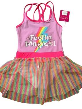 NWT! Girls Two Piece Bathing Suit & Skirt! Size 5/6